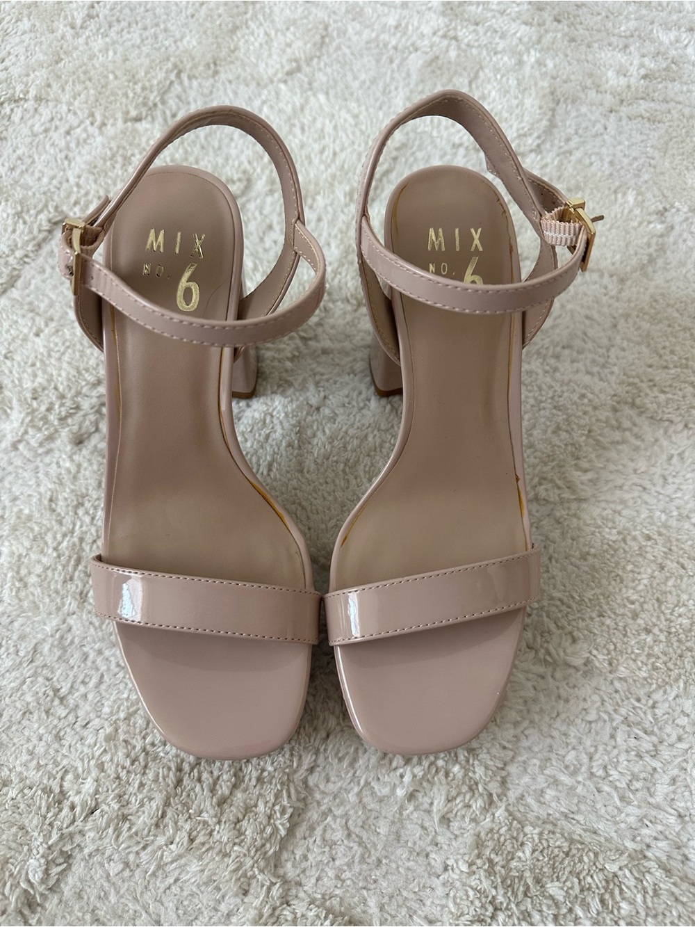 Mix No. 6 Blush Patent Block Heel Sandals